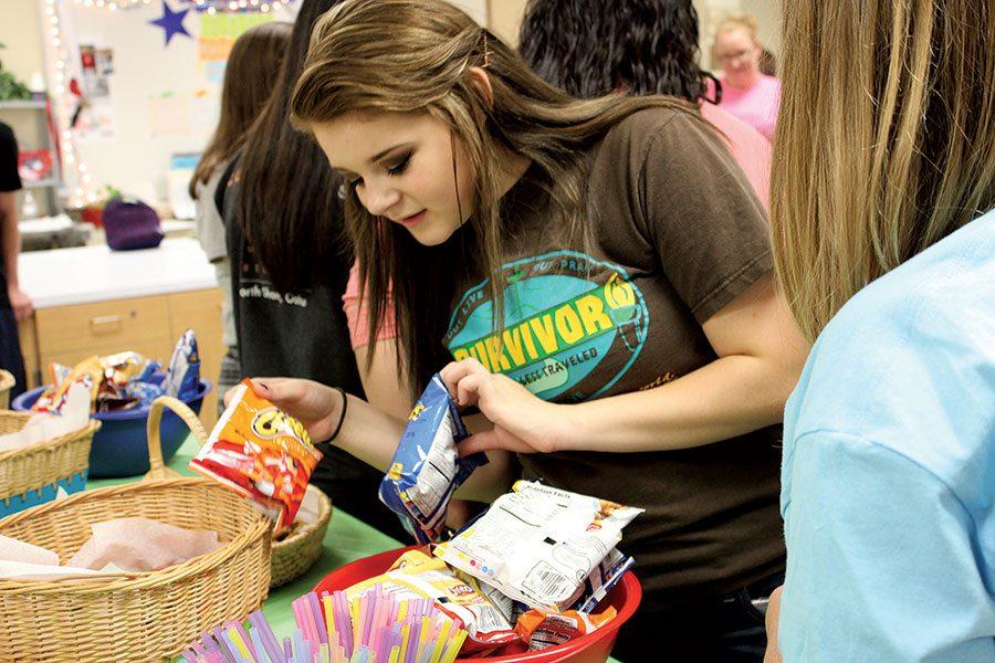 Sophomore Courtney Dunham enjoys lunch in her FACS class on September 2. 