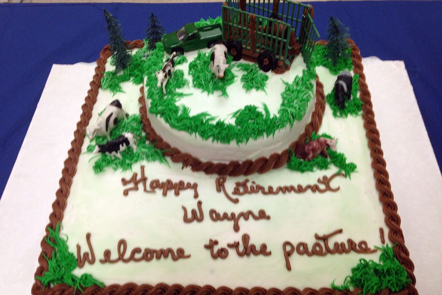 Cynthia Biggs created a cake for Wayne Dietert's retirement breakfast.
