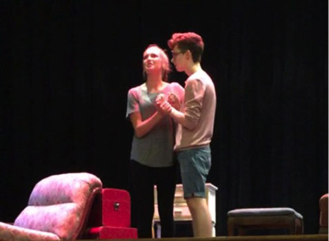 Katy Box and River Thompson practice their scene in "Twentieth Century"
The Show opens Oct. 20-22.