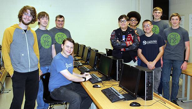 The CyberPatriot team celebrates a successful season.