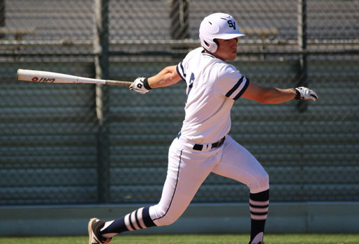 Senior Hunter Shields takes a swing at bat against 