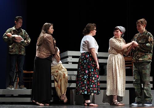 Theatre practices their one act play