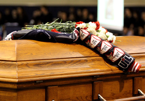 Close-up of the casket of Hannah Presley.