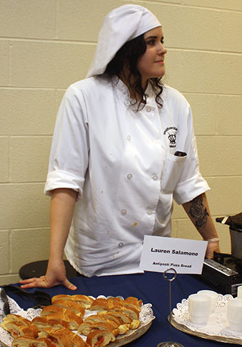 Lauren Salamone made antipasta pizza bread with marinara sauce. "I chose this because my mom used to make this all the time so i made it," she said.