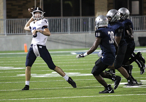 Junior Levi Williams steps to former quarterback Josh Adkins' shoes by throwing the game-winning touchdown pass against Hendrickson on Sept. 1.