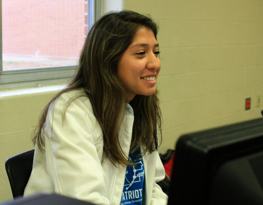 Angelina Ibarra smiles as she scores more points for her team. 