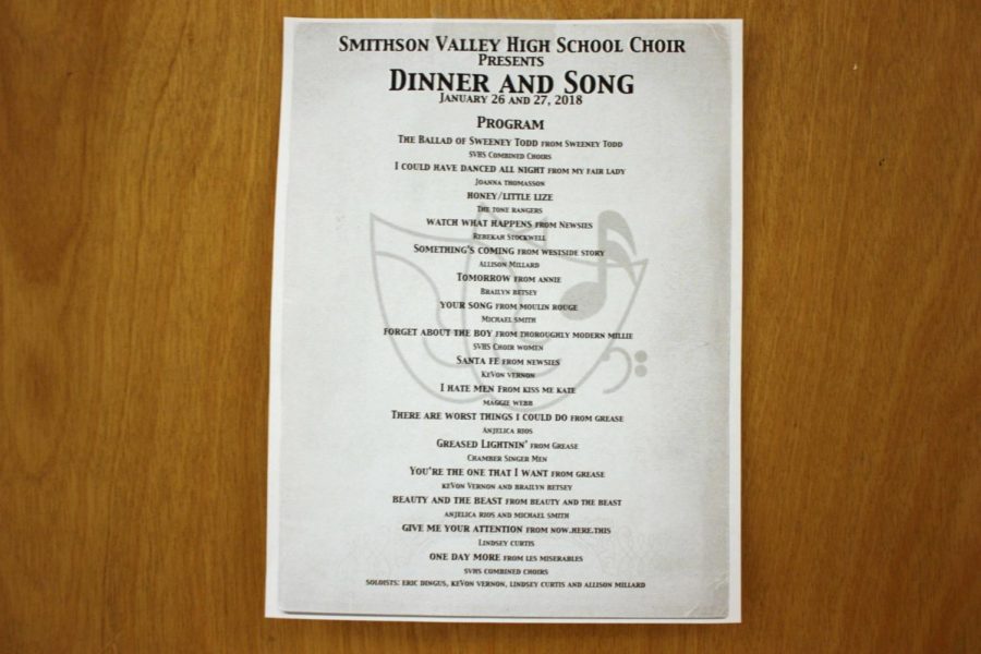 Dinner and Song will take place today and tomorrow.