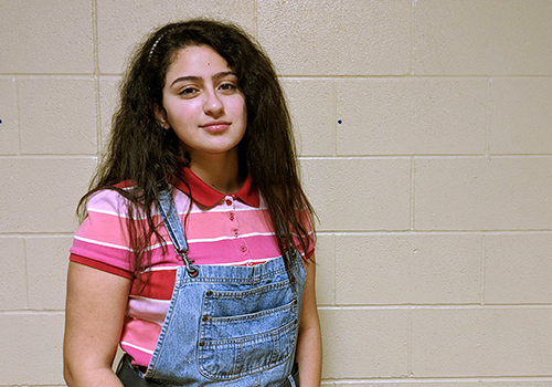 Junior Andrea Montalvo dresses up for Decades War during Spirit Week. 