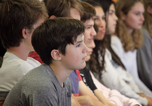 While school counselors talk about transcripts, college applications and grades, freshman Dillon Dixon and his classmates listen.