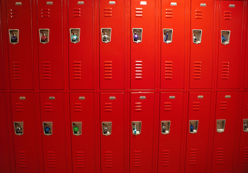 School officials removed lockers during the 2008-2009 school year. 