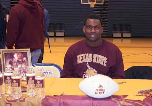 Offensive lineman Ronald Copney will play down the road at Texas State University.