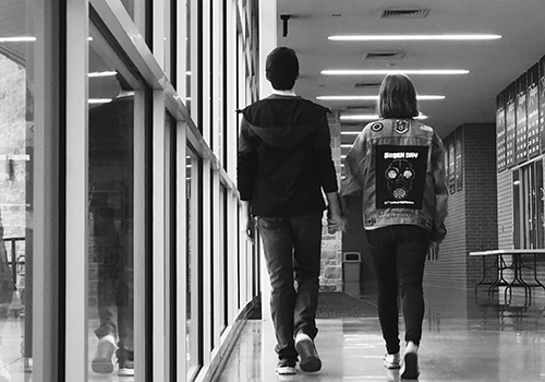 Students often walk the hallways hand in hand as a public display of affection. More intense displays such as kissing face criticism. “Hugging is okay, but making out is just weird,” sophomore Aubri Bain said.