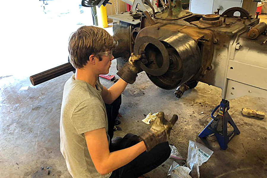 Elbel restores his tractor piece by piece. He has been working on it for multiple months.