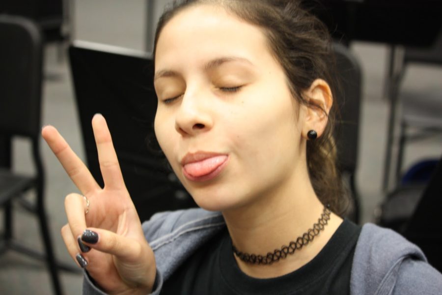 Sophomore flutist Liana DeLuna poses for the camera post-auditions.