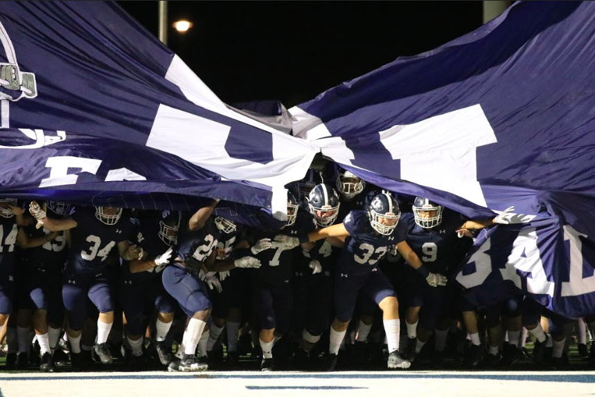 Smithson Valley charges the field prior to last week's 43-15 drubbing of Pflugerville Hendrickson. The Rangers are slated to play San Antonio Madison at Heroes Stadium on Thursday.