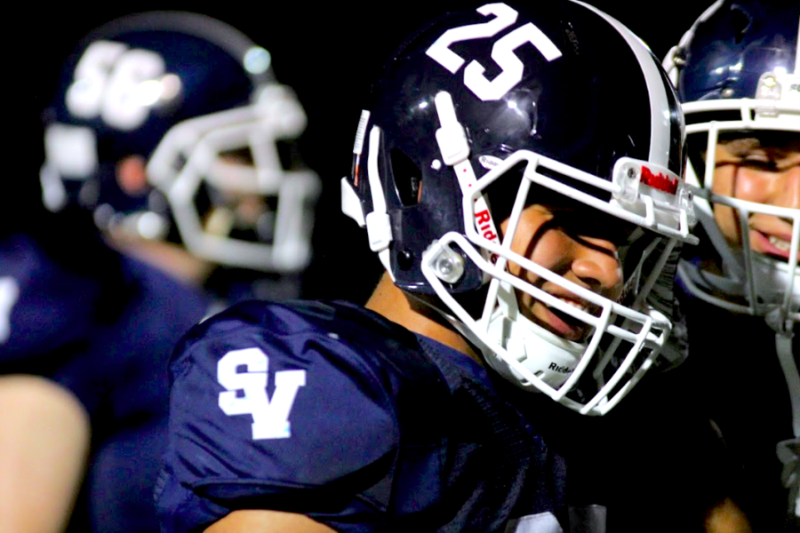 Junior linebacker Americas Sanders celebrates a tackle in a 15-7 loss to Schertz Clemens. Sanders and the Rangers will square off with Canyon on September 27th.