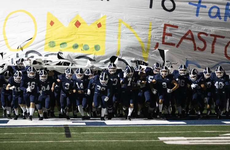 The Rangers burst onto the field as they play East Central, who are also fighting for a playoff spot.