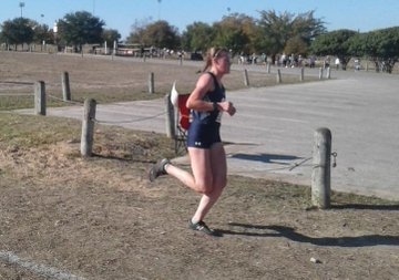 Sara Scott paces herself at the state meet in Round Rock. In her 5K race, she ran a personal best.