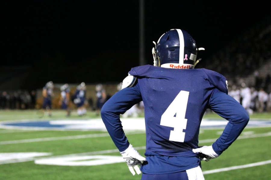 CB Jalen Nutt looks on during a 35-10 loss to Steele. Nutt finished the season with three interceptions.