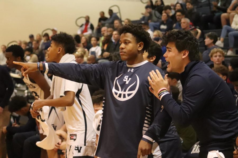 Kylen Morton (left), Jalen Nutt and Michael Freitas celebrate a big play during a loss to New Braunfels. The Bench Mafia has been at the forefront of the team's culture shift this season.