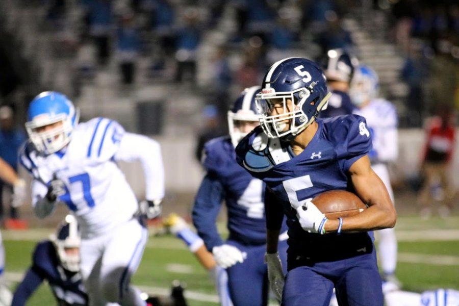 Running back Greg Eggleston runs with the ball during a game against San Marcos. Eggleston will sign with Tarleton State University on Wednesday.