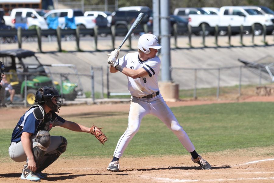 Senior Chandler Cole prepares to swing against Fort Bend Clements. The game may have been one of Cole's last as a Ranger.