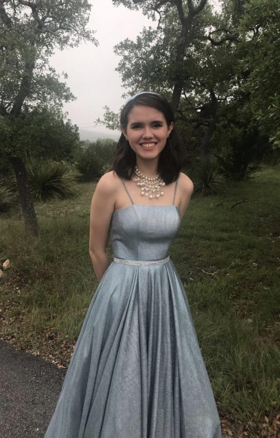 Senior Skylar Hoover sparkles in this dress.
