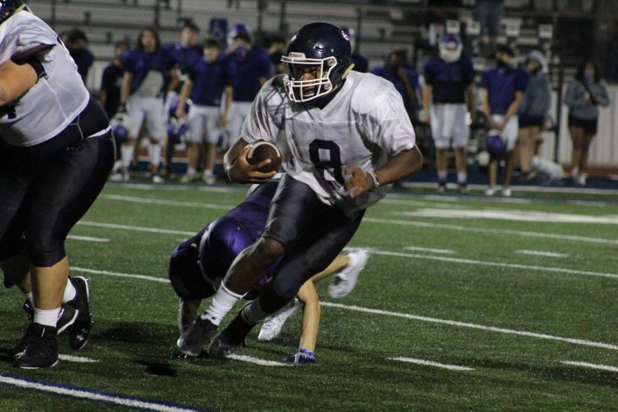 Jalen Nutt evades tacklers during last week's scrimmage against San Marcos. Nutt and Co. will put the team's new offense on display on Friday against Harker Heights.