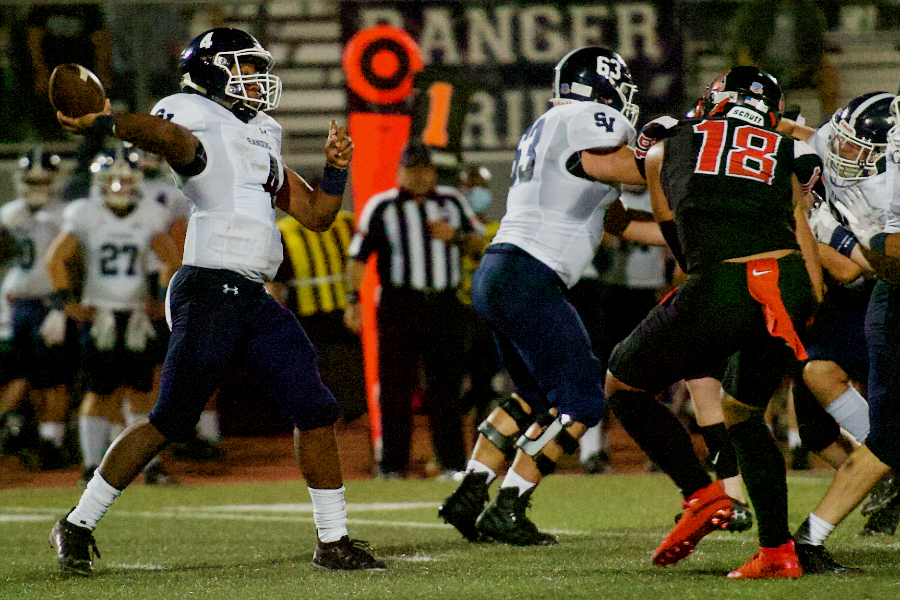 Jalen Nutt launches a pass against Wagner. Nutt will be key to winning Friday's rivalry matchup with New Braunfels.