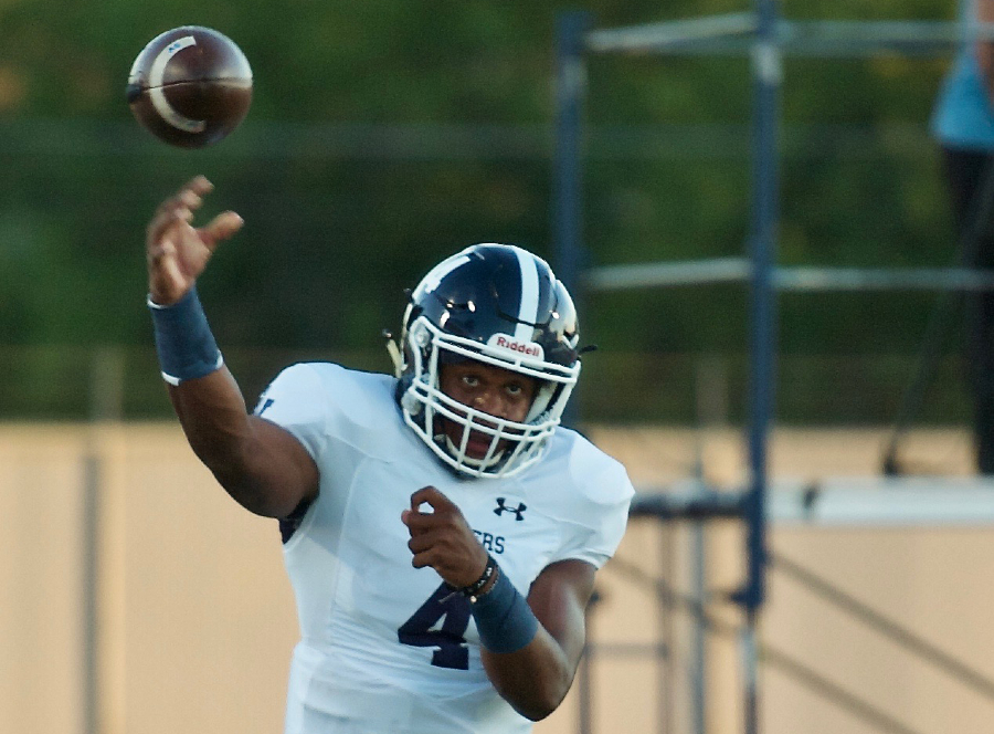 Quarterback Jalen Nutt releases the ball at home against Wagner, in which the Rangers lost in overtime, 27-24. 