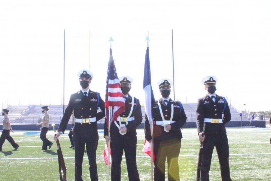 JROTC and color guard perform at this past semester's Veterans Day ceremony.
