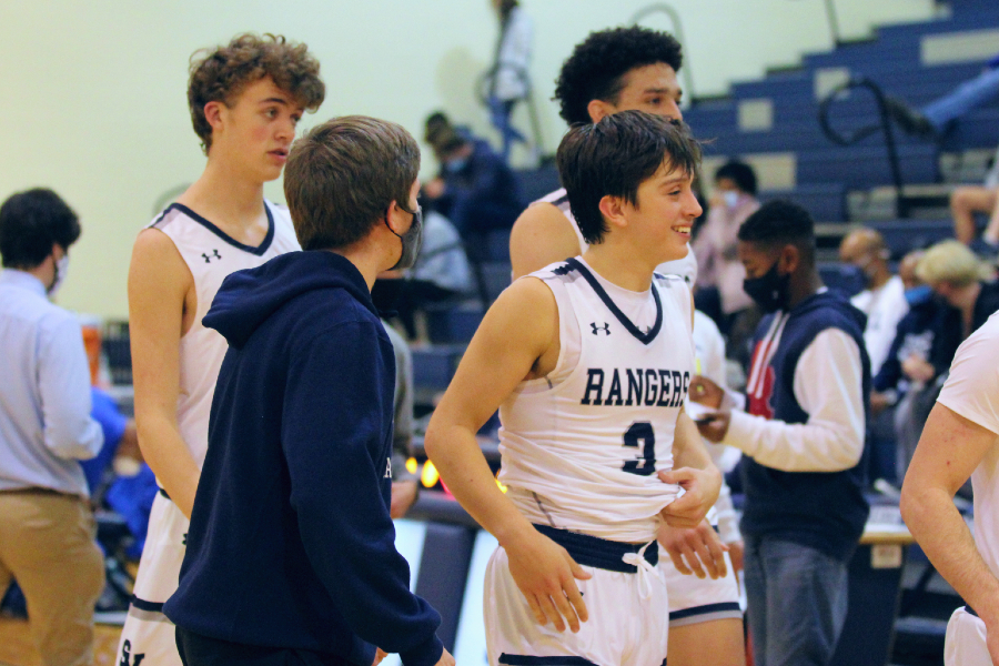 Cody Garcia celebrates after leading the Rangers to a win over South San on Jan. 8. Garcia's experience proved key in leading the team to a play-in game.