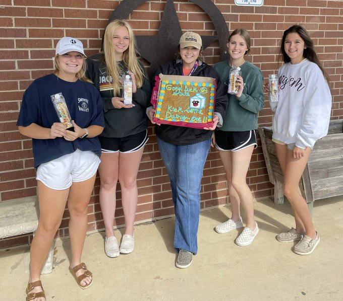The milk quality judging team -  senior Madelyn Bartek, sophomore Claire Schaeferkoeter, coach Tara Pennartz, junior Abby Permenter and sophomore Kennedy Surratt  - head to state Wednesday afternoon