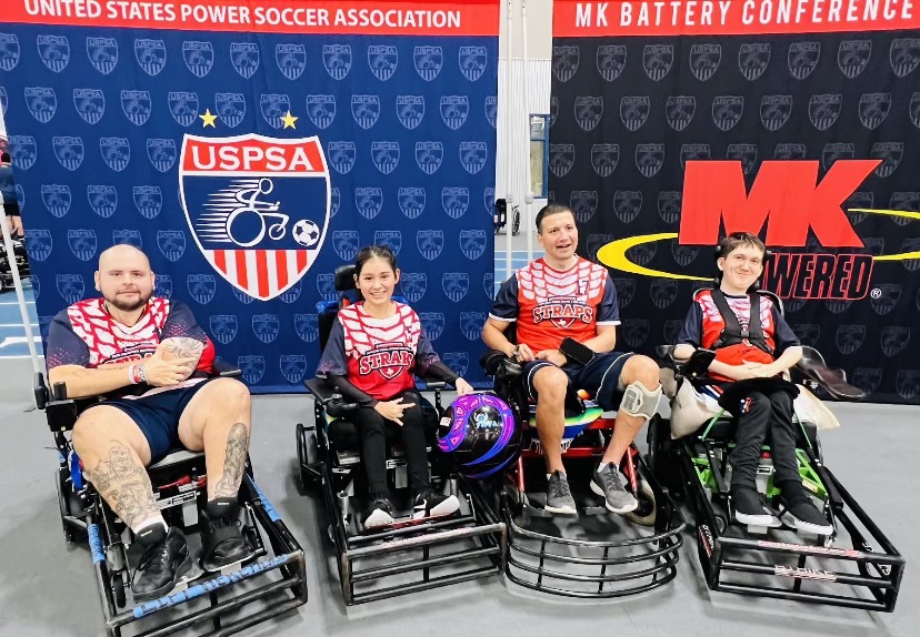 Junior Jada Cano pictured with her power soccer teammates at her last game.