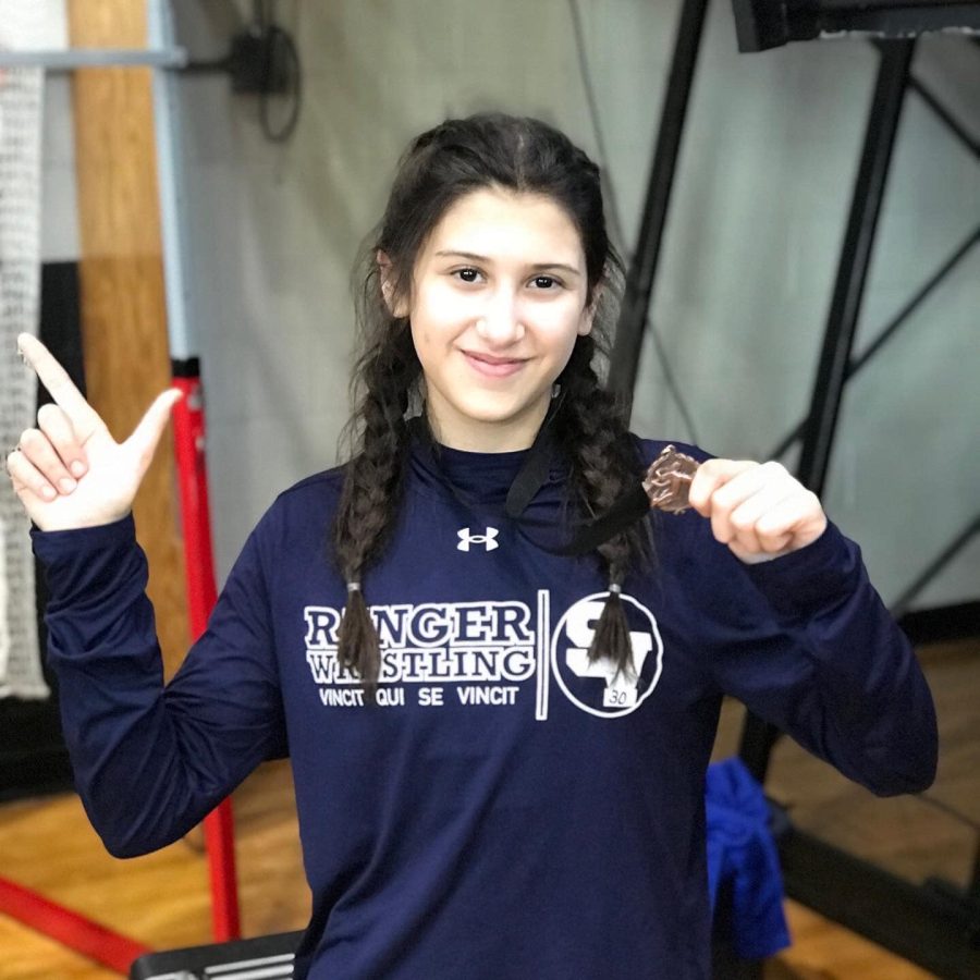 Isa Montalvo won a medal at 4-1 at the Steele Lady Knights meet.