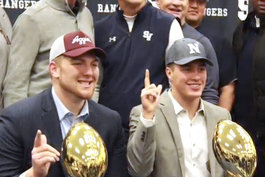Senior Colton Thomasson signed his letter of intent to play at Texas A&M University while Gavin Woods committed to play at Navy.