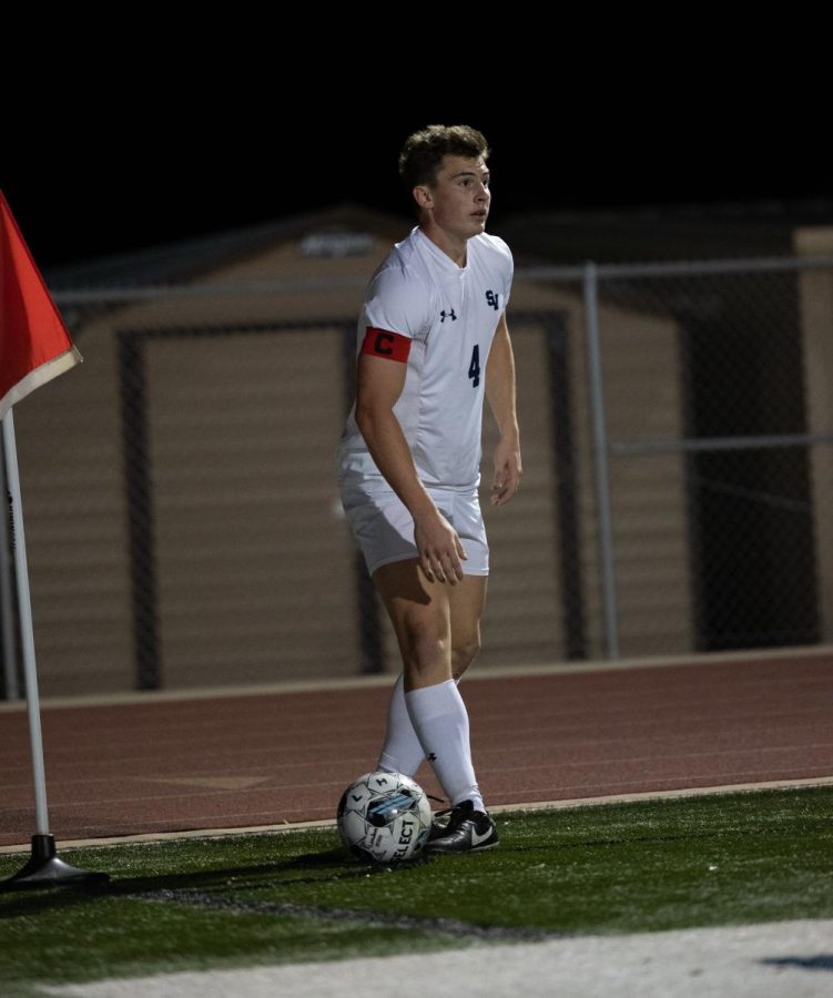 JD Worley prepares to take a corner kick. 