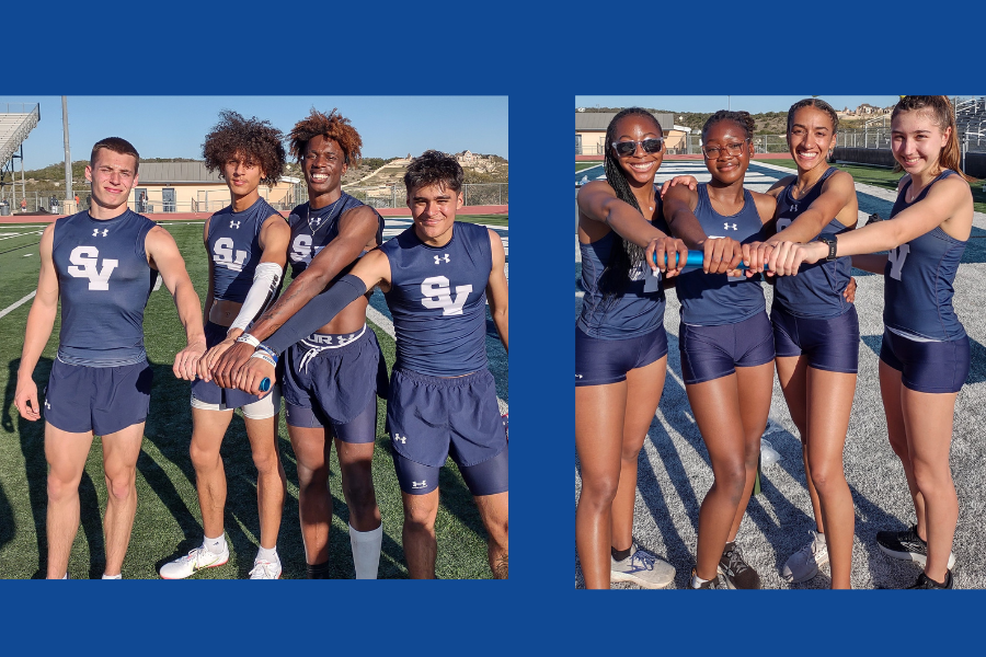 After breaking records, girls and boys 4x4 relay teams celebrate top times in the state and U.S.at the Ranger Relays March 4.