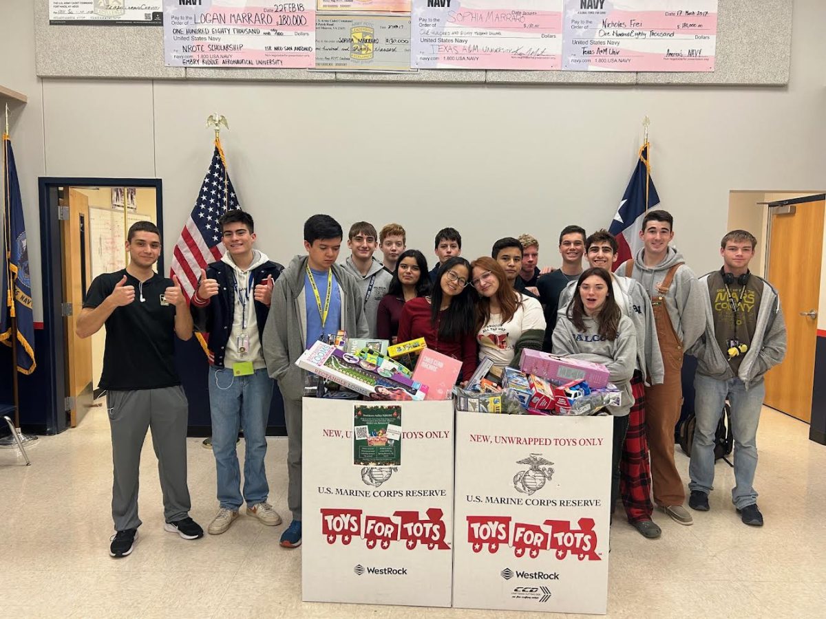 The Navy Junior Reserve Officer Training Corps' annual Toys for Tots drive ended on Dec. 13. Photo via Commander Scott Outlaw