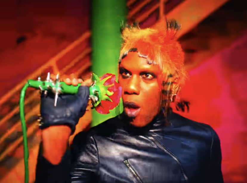 Still from singer Yves Tumor's Music Video for "Heaven Surrounds Us Like a Hood." Directed by Cody Critcheloe, out now on Warp Records.