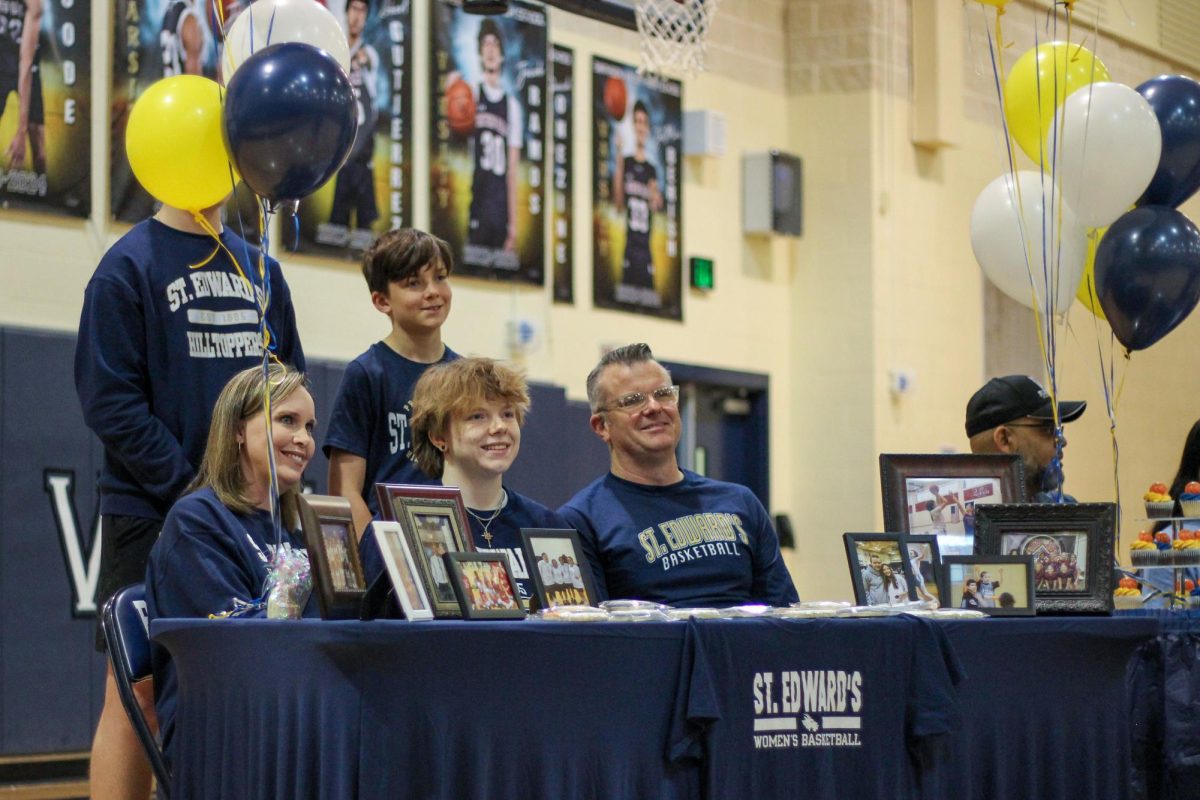 Senior Allison Howe poses for a photo after signing with St. Edward’s University to continue her basketball career. Howe is the starting center and a four-year varsity veteran.