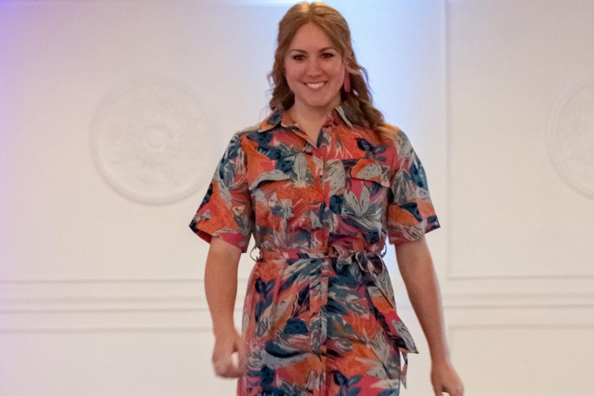 On the floor FACS teacher Aubrie Herring is seen walking with style